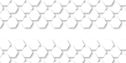 Wall Mural - Abstract honeycomb hexagon vector background .Geometric texture design with modern grid, digital tech mesh, seamless tile pattern and futuristic 3D hexagonal structure illustration .