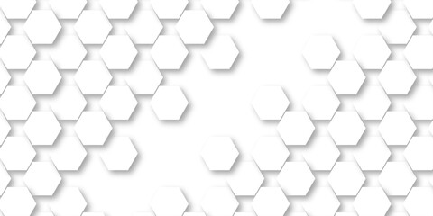 Wall Mural - Abstract honeycomb hexagon vector background .Geometric texture design with modern grid, digital tech mesh, seamless tile pattern and futuristic 3D hexagonal structure illustration .