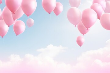 Wall Mural - Balloons border background backgrounds pink tranquility.