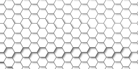 Wall Mural - Abstract honeycomb hexagon vector background .Geometric texture design with modern grid, digital tech mesh, seamless tile pattern and futuristic 3D hexagonal structure illustration .