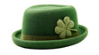© Liton - St. Patrick's Day green hat with shamrock emblem, front view on transparent png background. Ai generated