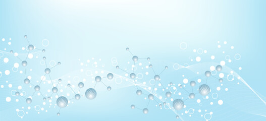 Wall Mural - structure molecule and communication dna, atom, neurons. science concept for your design. connected 