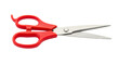 © stockisto - Red handled scissors isolated on white background.
