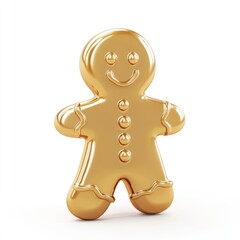 Wall Mural - gold gingerbread man gingerbread illustration christmas.