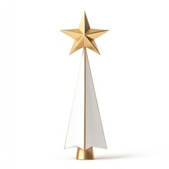 Wall Mural - white gold tree topper christmas festive topper.