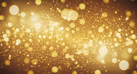 Golden bokeh background with sparkling light effect for festive celebrations