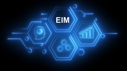 Abstract neon Hud knowledge ability business gear icon Glowing neon line concept. Glowing 