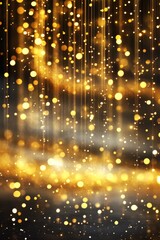 Wall Mural - abstract gold light effects overlay creating a dazzling background texture for festive celebrations