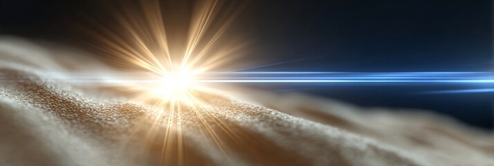 Wall Mural - captivating gold light shimmering over elegant material with soft background and magical effects