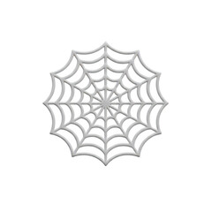 3d isolated white spiderweb isolated on transparent background
