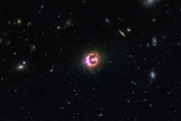 Wall Mural - Space Telescopes Measure Black Hole Spin Compression Showing Cosmic Data Visualization Of A Supermassive Black Hole In Deep Space