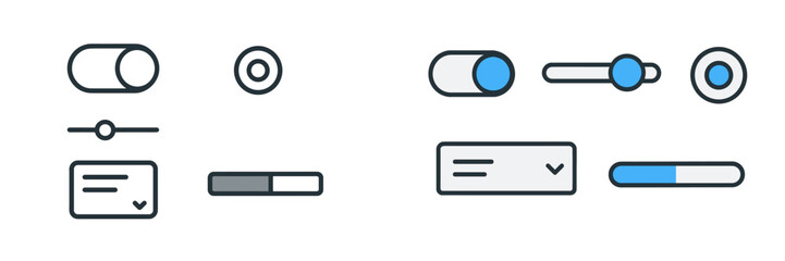 Comprehensive collection of essential user interface elements for modern web and mobile application design and development projects