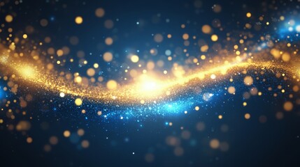 Wall Mural - enchanting abstract magic gold glittering particle flow background with sparkle and shimmer effects