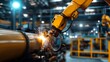 © aulaiphon - Automated welding process industrial facility image of robot manufacturing environment close-up view advanced technology for improved efficiency