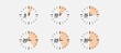 © VectorCraft Original - Flat Style Stopwatch Icons from 5 Minutes to 30 Minutes Clock Face Timer on white background