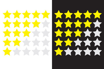 Wall Mural - star rating stars, ratings and review icon, 5-star review, 4-star review, 3-star review, 2-star revi