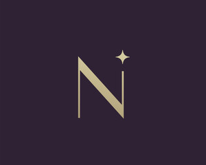 Wall Mural - NI letter logo icon design. Classic style luxury initials monogram.