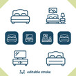 © 13ree_design - Home Icons. Bedroom, Bed, TV Stand, Real Estate Icon