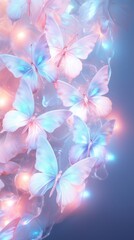 Wall Mural - holographic butterflies graphics light petal.