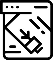 Wall Mural - Minimalist Outline Smartphone File Download Process Sign Symbol Icon