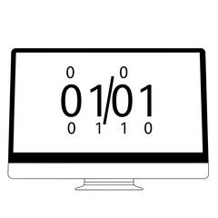 Binary Code on Monitor