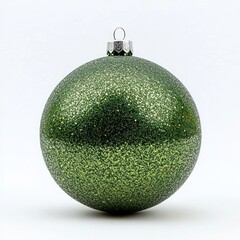 Wall Mural - green glitter ornament christmas green round.