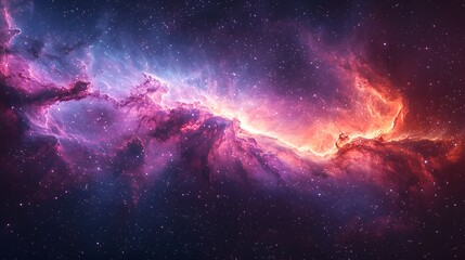 Wall Mural - a vibrant cosmic nebula with glowing stars in the deep expanse of outer space