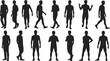 © rayhan039 - Collection of black male silhouettes in various poses and activities on white background person people
