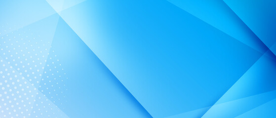 Wall Mural - Modern soft blue background with overlapping geometric overlay layers and halftone