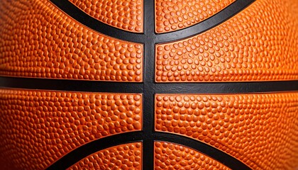 Close-up Macro Shot of a Textured Basketball Surface.