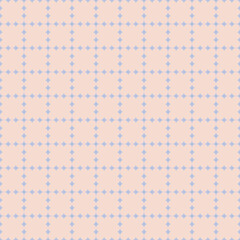 Wall Mural - Abstract Seamless Pattern with Elegant Grid made of Stars. Simple Repeated Texture with Small Diamond Stars. Monochrome Background in Retro Style