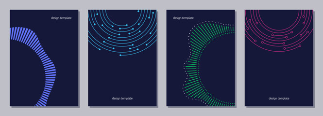 Wall Mural - set of flyers, posters, banners, placards, brochure design templates a6 size. graphic design vector 