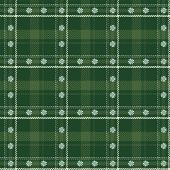 Wall Mural - Plaid with twill weave repeat pattern in green.Christmas seamless pattern.Checkered tartan geometric graphic vector illustration background for design for fabric and prints.