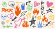 © DGIM studio - Punk rock art with flames and symbols