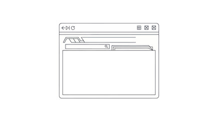 Simple Line Drawing of a Computer Application Window.