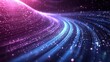 © NDmCX-Nic - A vibrant, abstract image featuring flowing waves of light in shades of blue and pink, scattered with sparkling particles against a dark background.