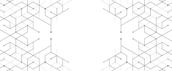 Wall Mural - vector abstract minimal geometrical futuristic tech geometric white triangles lines and dots backgro