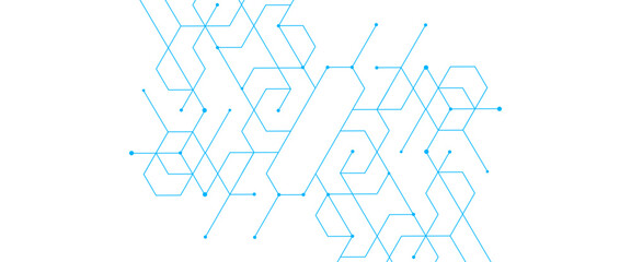 Wall Mural - vector abstract minimal geometrical futuristic tech geometric blue triangles lines and dots backgrou