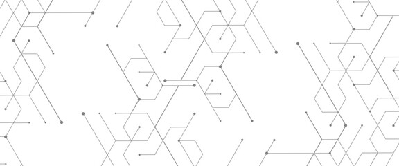 Wall Mural - vector abstract minimal geometrical futuristic tech geometric white triangles lines and dots backgro