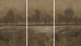 Triptych, abstract landscape painting - digital painting. Painted on a tablet.