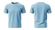 © Cukur - Front and back view of a light blue short-sleeved t-shirt on a white background.