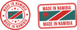 © MDMAHBUBUR - Namibia Flag Grunge Stamp Round & Rectangular Shape on White Background Set