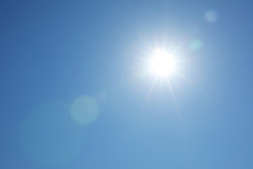 Wall Mural - beautiful blue sky on sunny day, bottom view