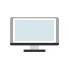 Minimalist computer monitor illustration with a blank screen, suitable for tech-related designs
