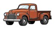 © Vector ilias - Rusty orange vintage pickup truck with worn paint retro