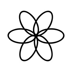 Wall Mural - minimalist six petal geometric flower line art symbol