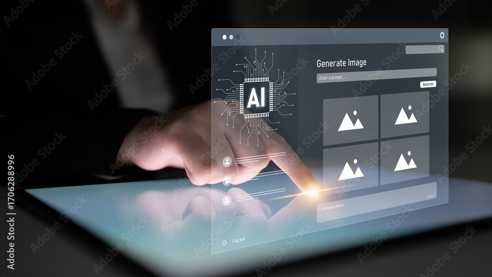 Algorithm Image Generation AI image generator interface enables image, AI, and generator process ...