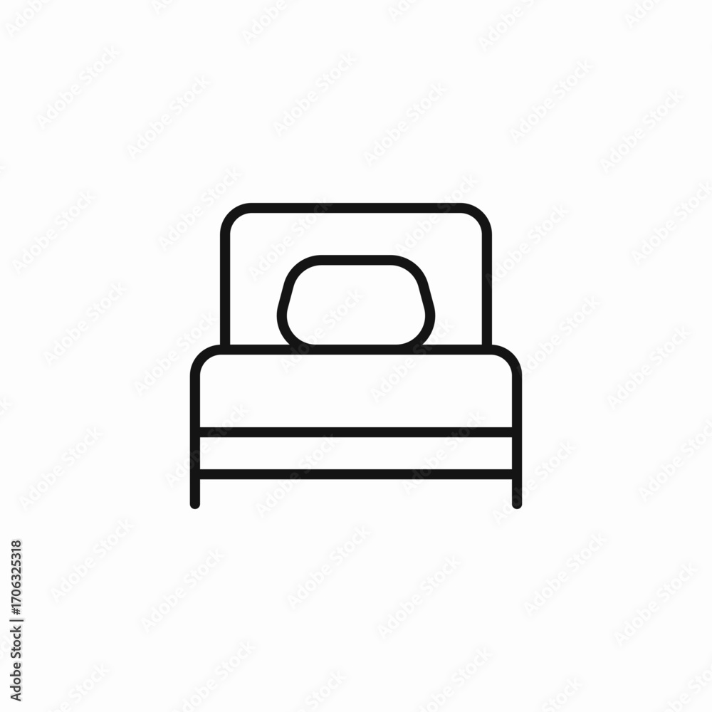 simple double bed icon sign vector