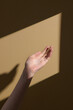 © Marc Tran/Stocksy - Outstretched Hand in Sunlight Against Minimalist Beige Background