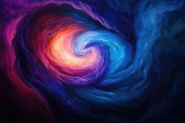 Wall Mural - abstract swirling vortex of vibrant colors, resembling a cosmic nebula or celestial event.